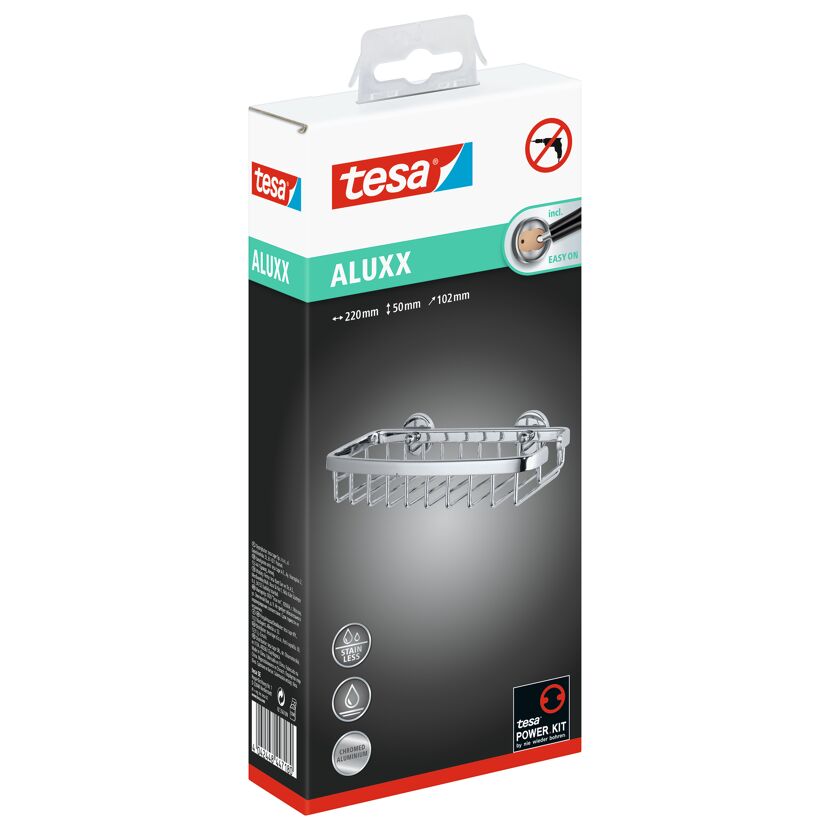 tesa ALUXX Ablagekorb, verchromtes Aluminium