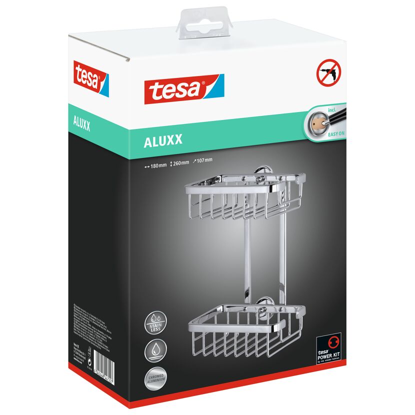 tesa ALUXX Ablagekorb zweistöckig chrom