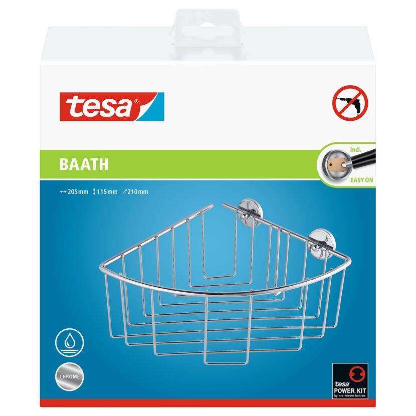 Tesa Baath Eck-Duschkorb chrom