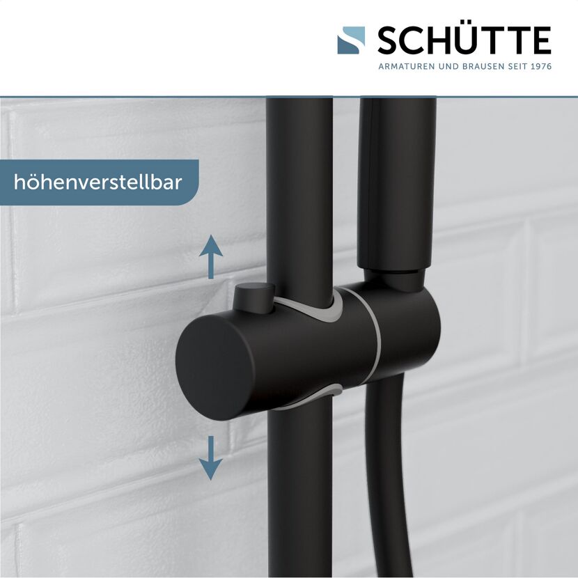 Duchschbrause-Set 'Raven' schwarz matt
