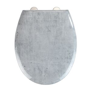 WC-Sitz 'Concrete' Duroplast grau, Absenkautomatik 44,5 x 37 cm
