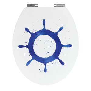 WC-Sitz 'Steering Wheel' weiß/blau, Absenkautomatik 44 x 37,5 cm