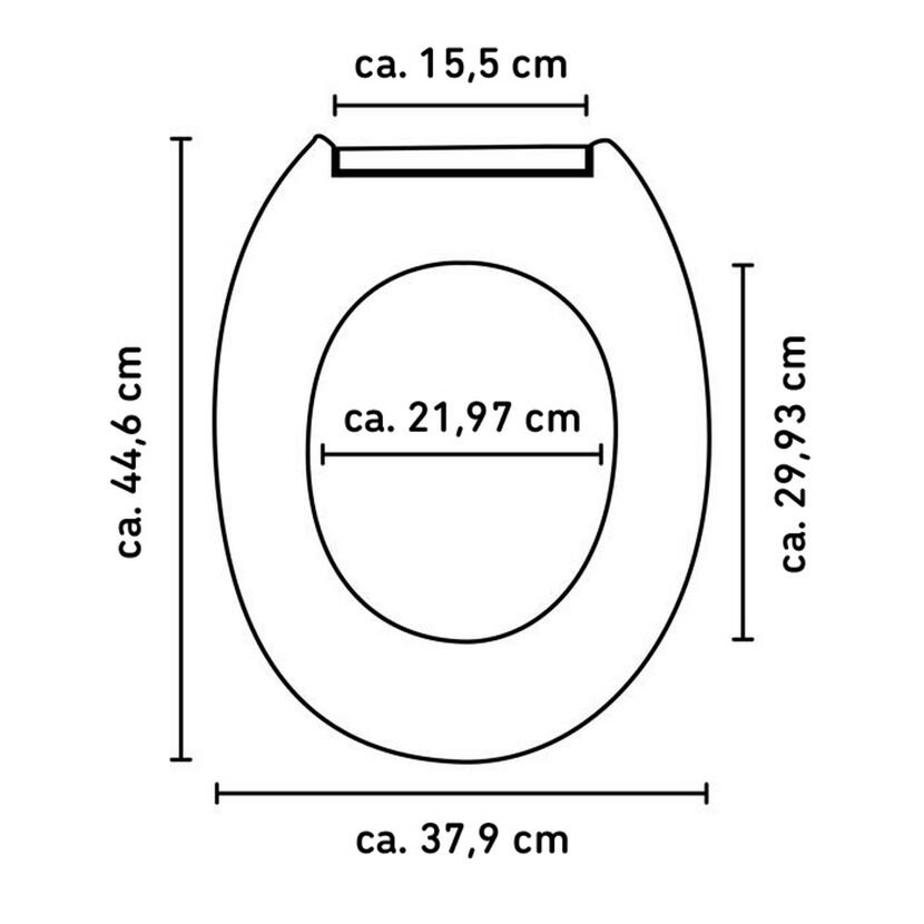 WC-Sitz Rettungsring mit Maßen