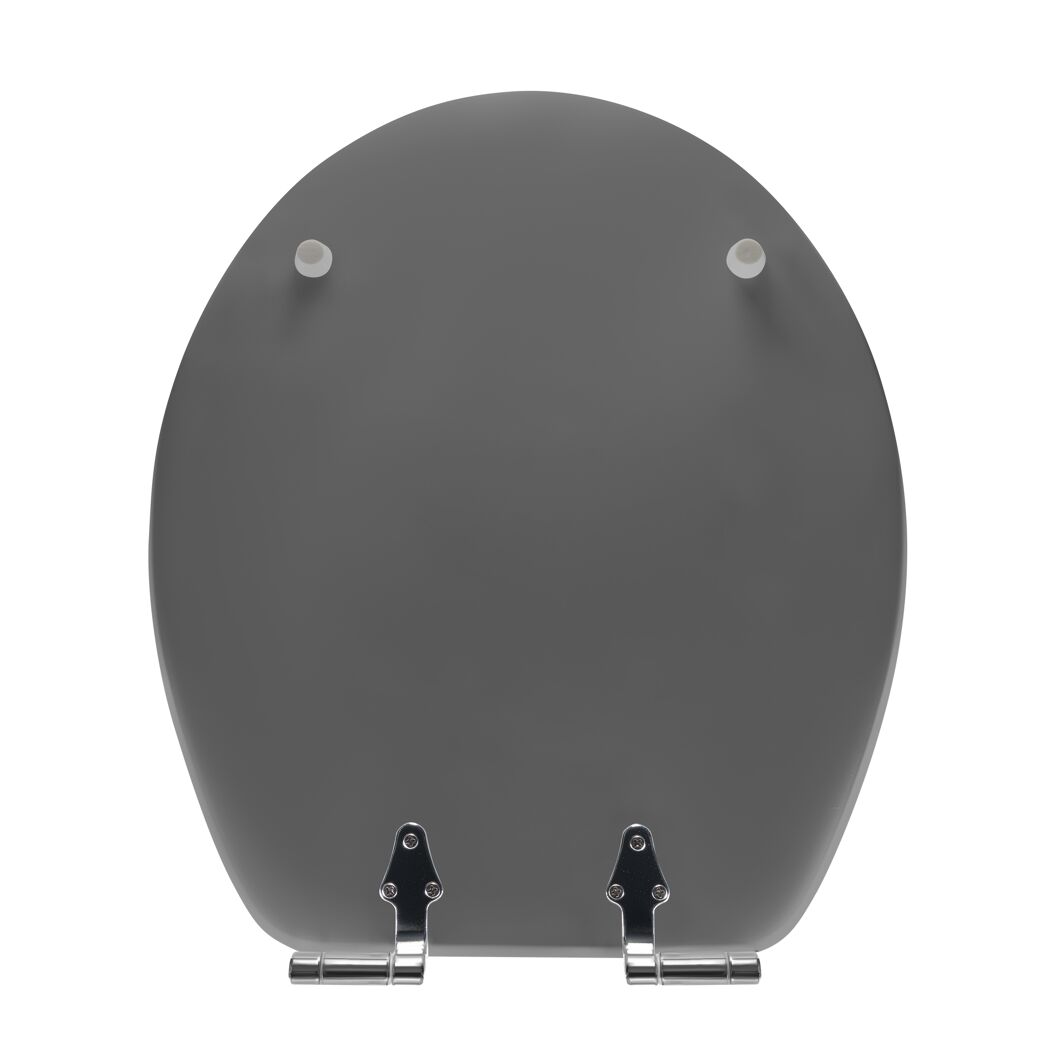 Grauer WC-Sitz von unten