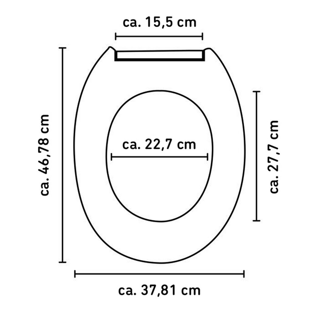 WC-Sitz mit Maßen