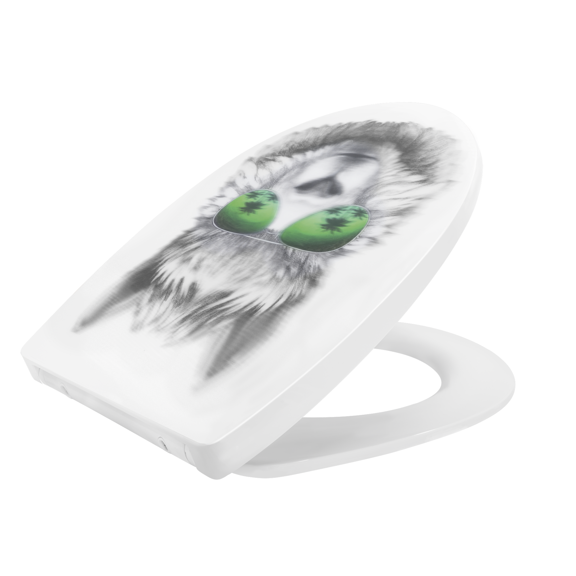 WC-Sitz 'Lama' mit 3D-Effekt und Absenkautomatik grau/grün + product picture