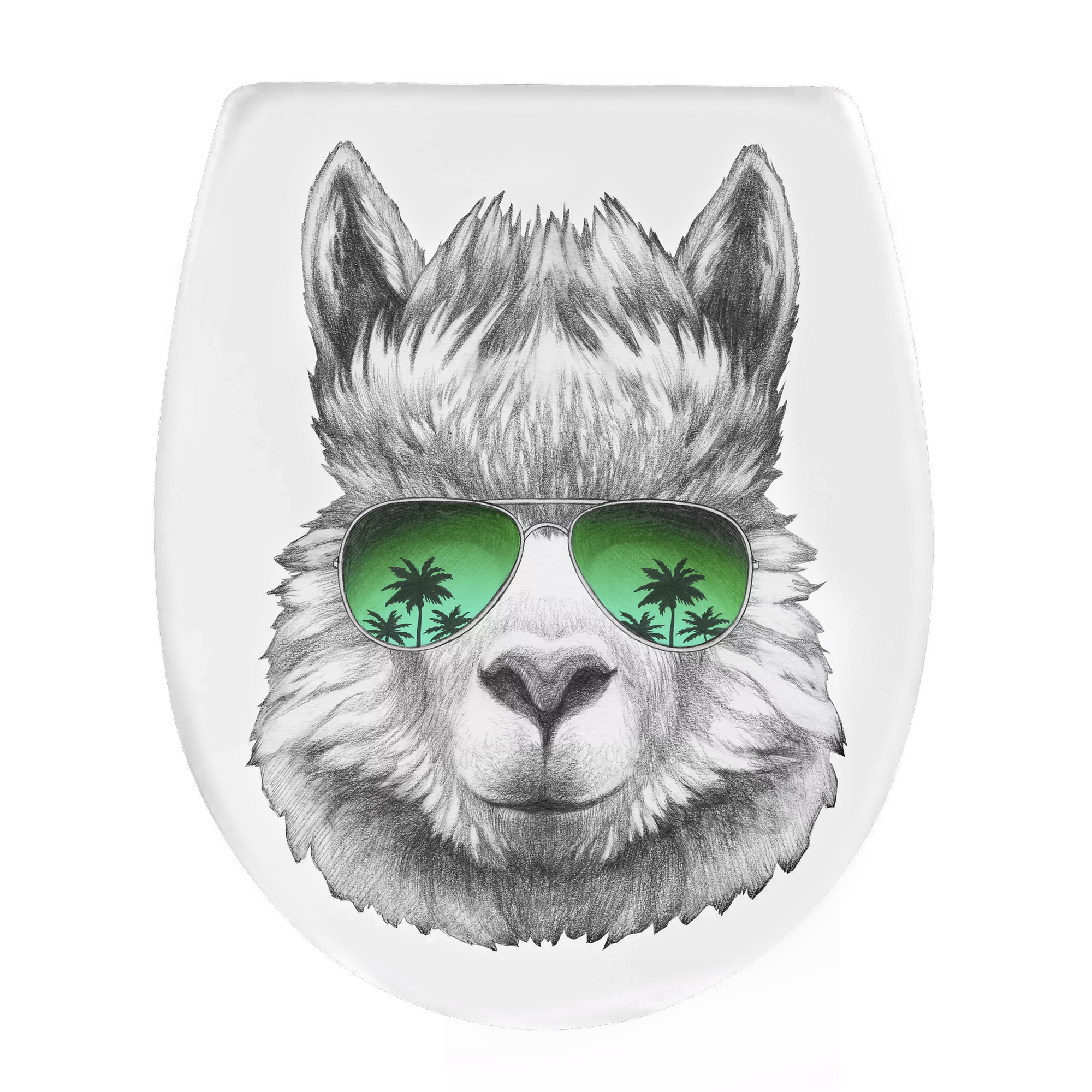 WC-Sitz 'Lama' mit 3D-Effekt und Absenkautomatik grau/grün