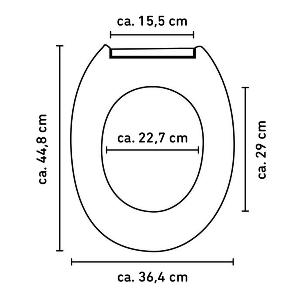 WC-Sitz Boot mit Maßen