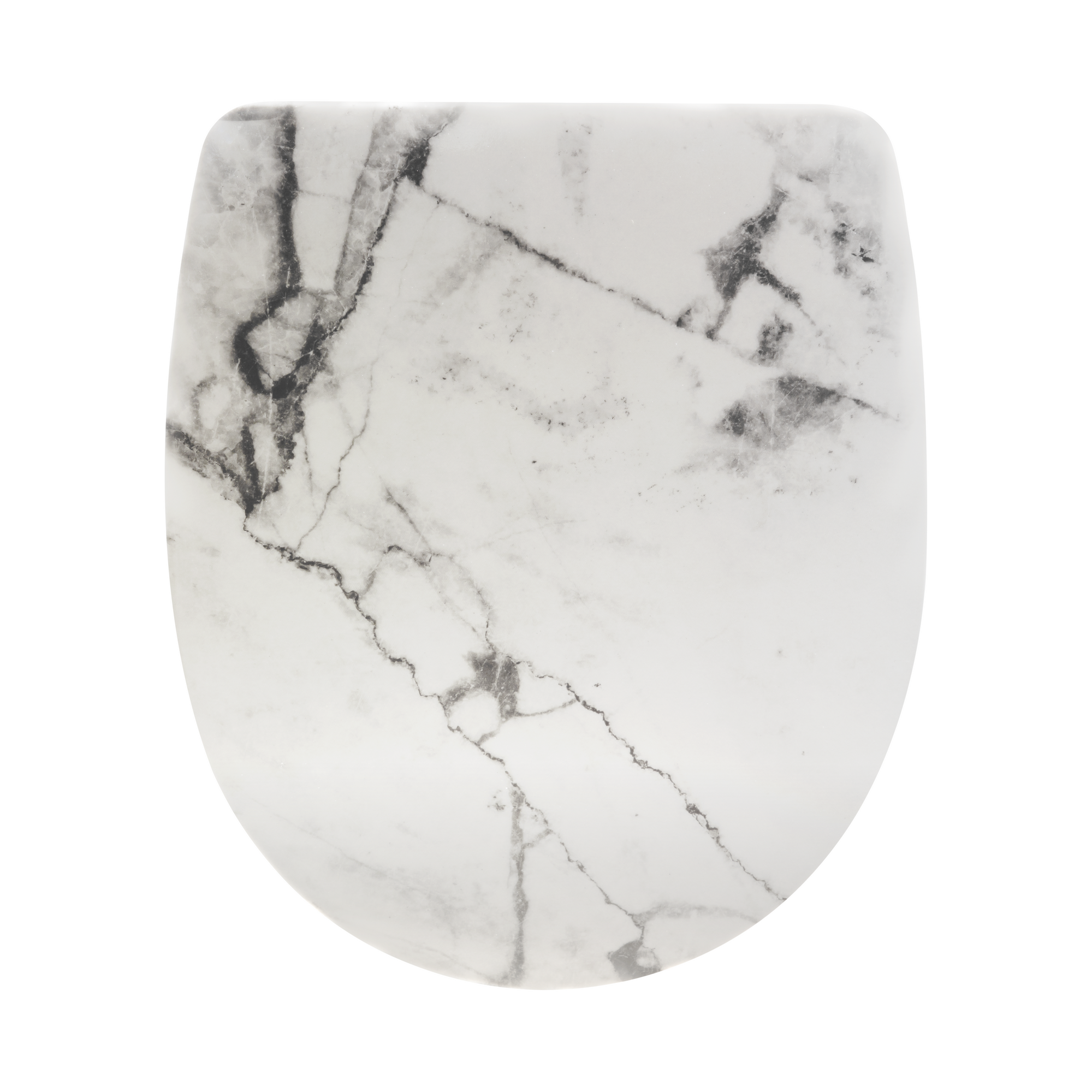 WC-Sitz 'Marmor' Duroplast mit Absenkautomatik weiß/grau + product picture