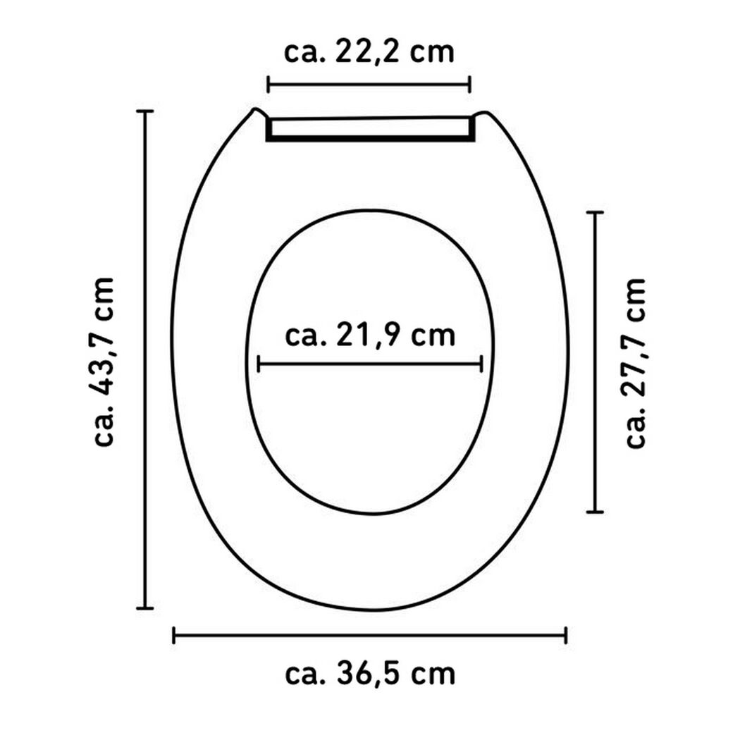 WC-Sitz mit Maßen