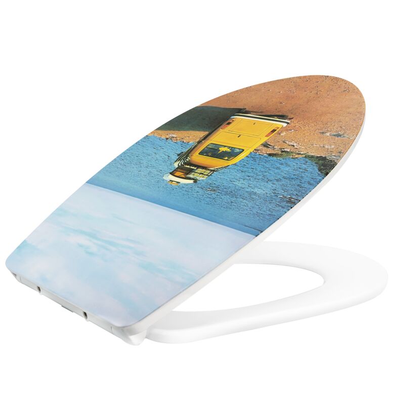 WC-Sitz mit Motiv: Bulli am Strand