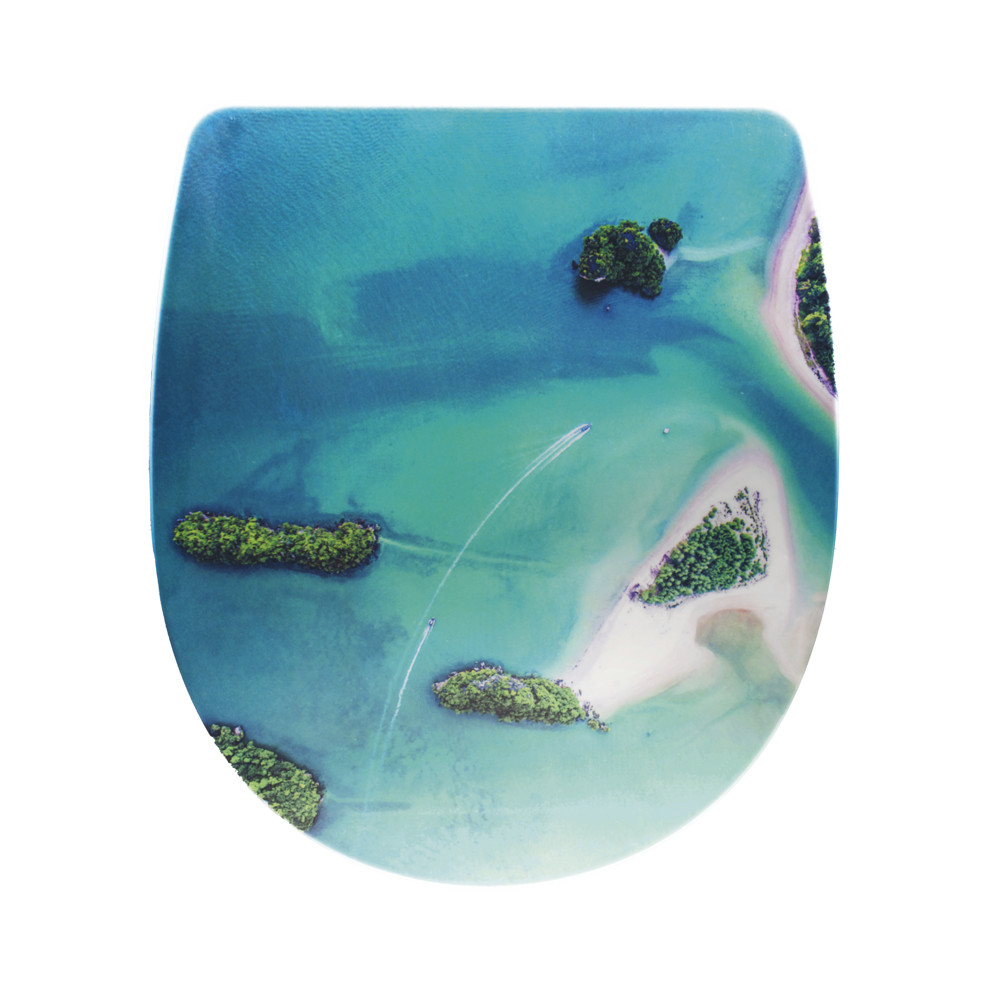 WC-Sitz 'Inseln' Duroplast mit Absenkautomatik grün/blau + product picture