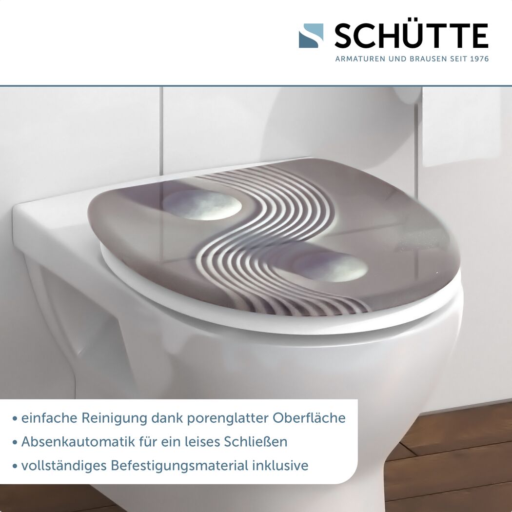 WC-Sitz 'Ying and Yang' mit Absenkautomatik grau Duroplast