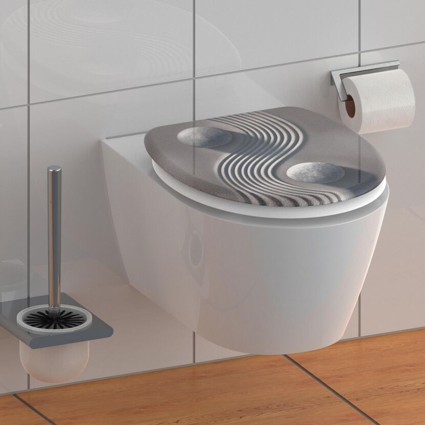 WC-Sitz mit Yin und Yang Motiv