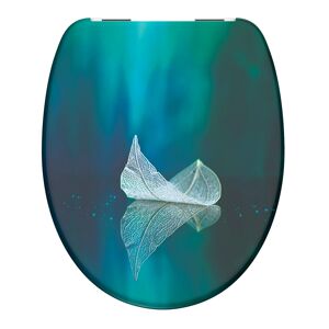 WC-Sitz 'Fallen Leaf' mit Absenkautomatik blau/grün 37,5 x 45 cm
