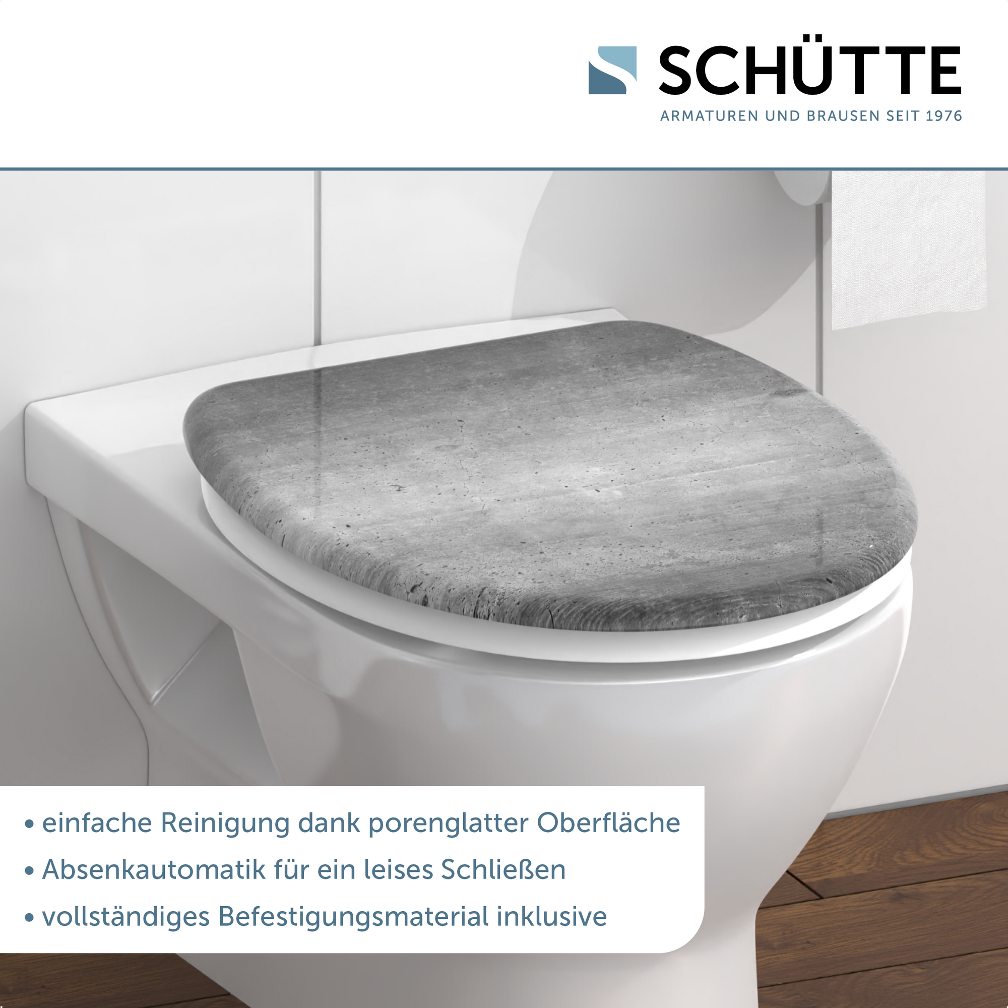 WC-Sitz 'Industrial Grey' mit Absenkautomatik Duroplast