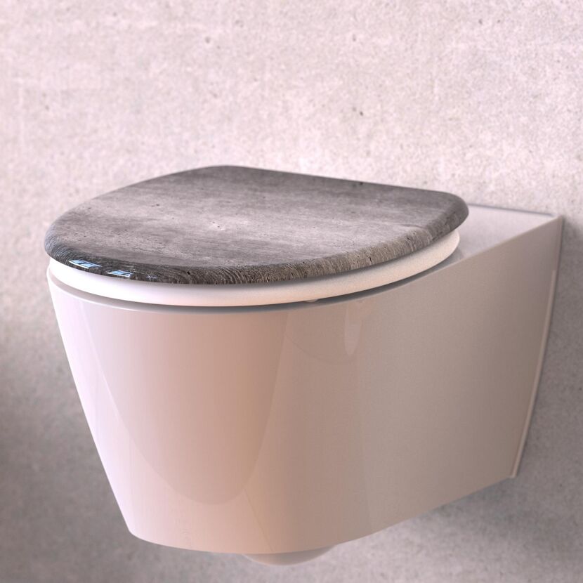 Hängendes WC mit WC-Sitz Industrial Grau