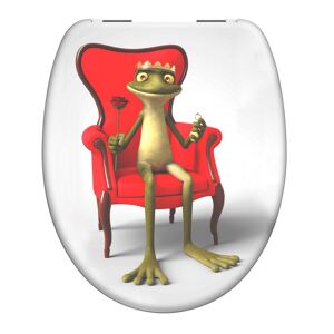WC-Sitz 'Frog King' mit Absenkautomatik weiß/rot/grün 37,5 x 45 cm