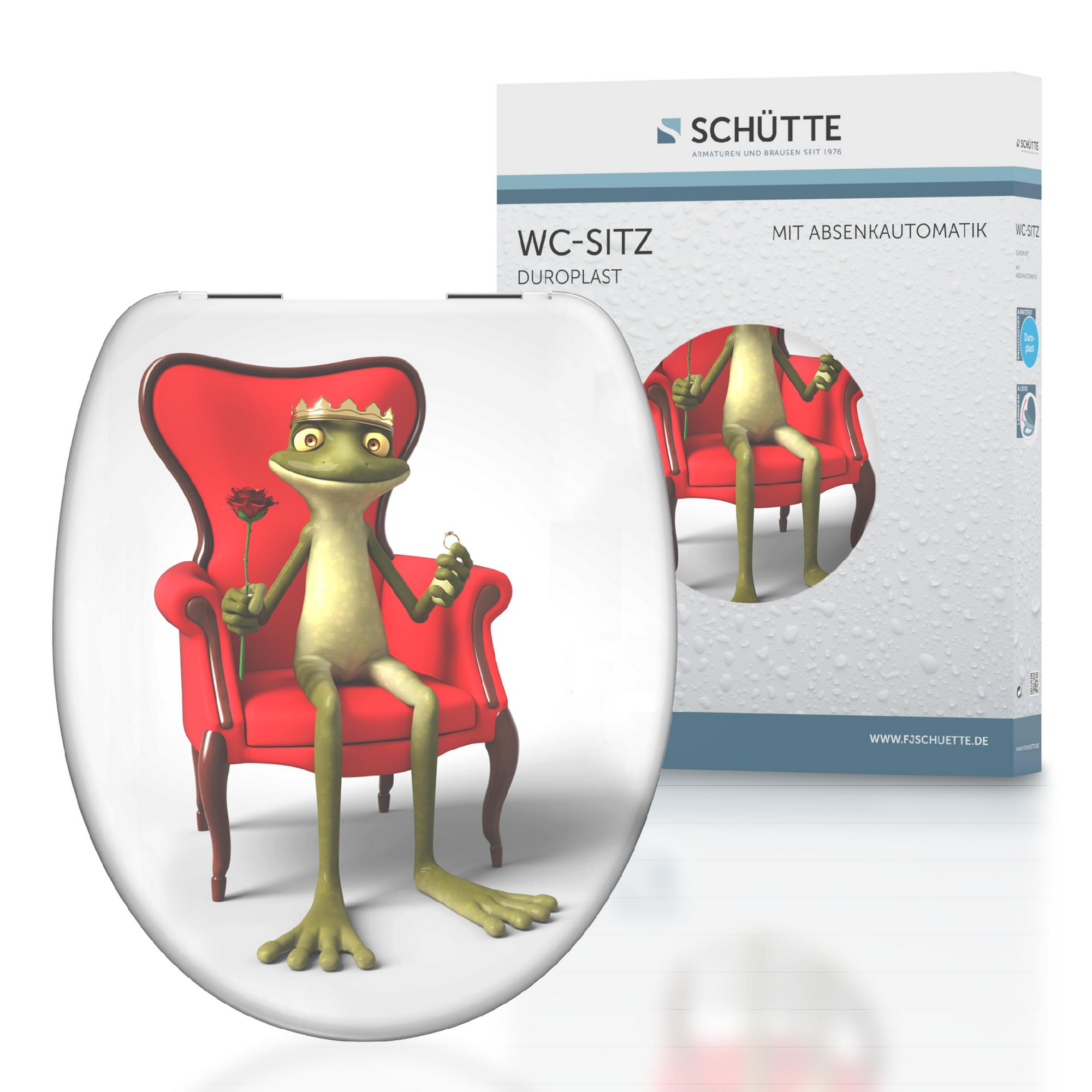 WC-Sitz 'Frog King' mit Absenkautomatik weiß/rot/grün 37,5 x 45 cm + product picture