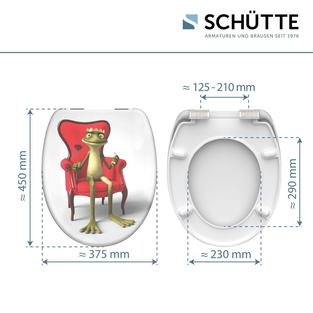 WC-Sitz 'Frog King' mit Absenkautomatik Duroplast