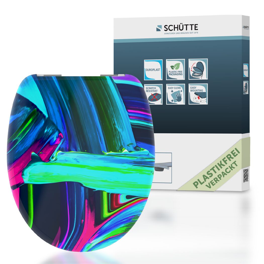 WC-Sitz 'Neon Paint' mit Absenkautomatik Duroplast
