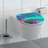 Bunte WC-Brille mit abstraktem Muster