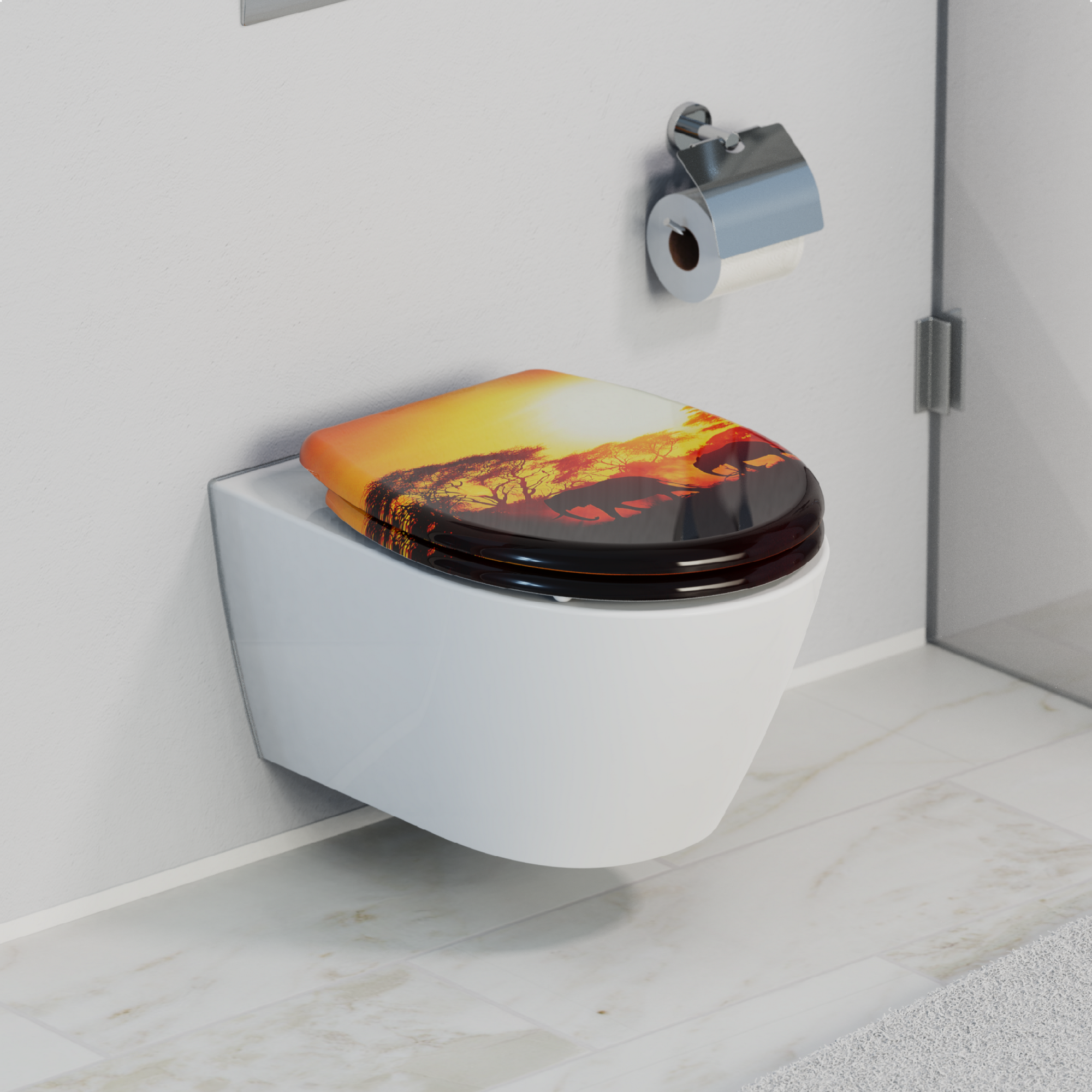 WC-Sitz 'Africa' mit Absenkautomatik Duroplast