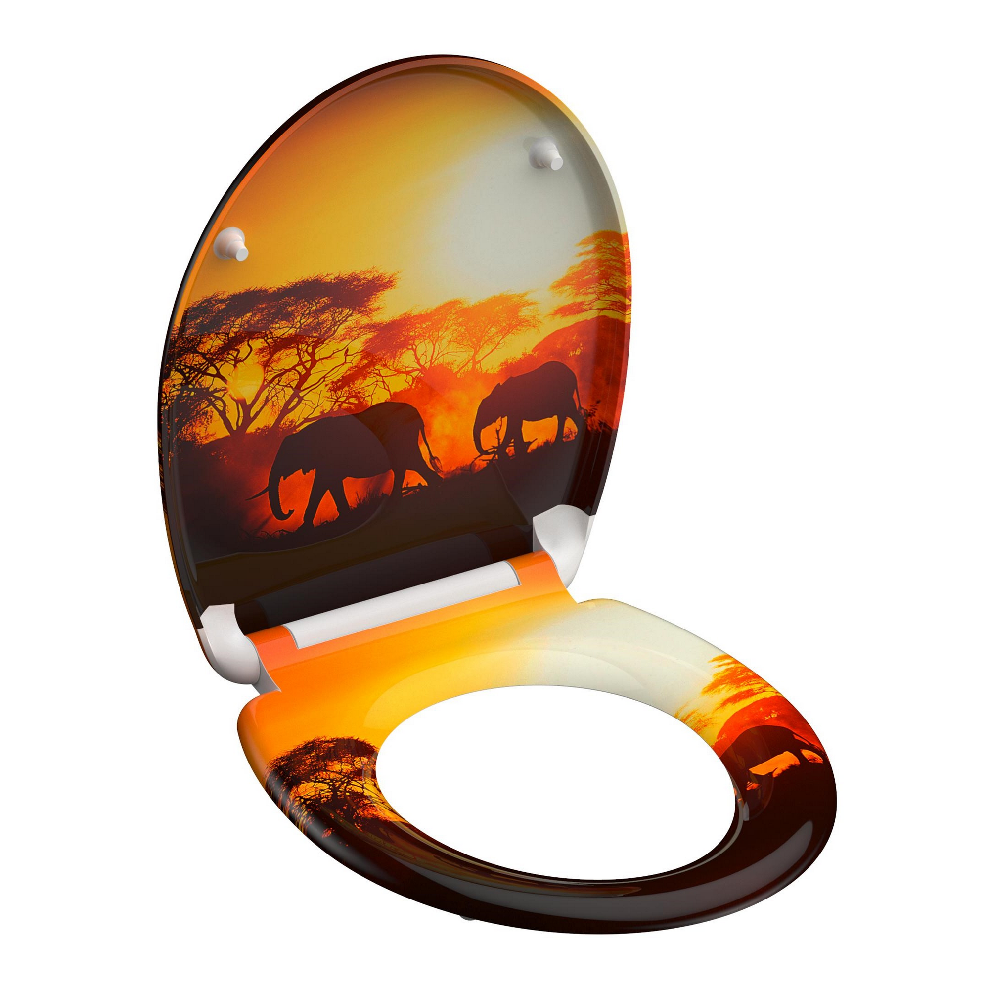 WC-Sitz 'Africa' mit Absenkautomatik orange/schwarz 37,5 x 45 cm + product picture