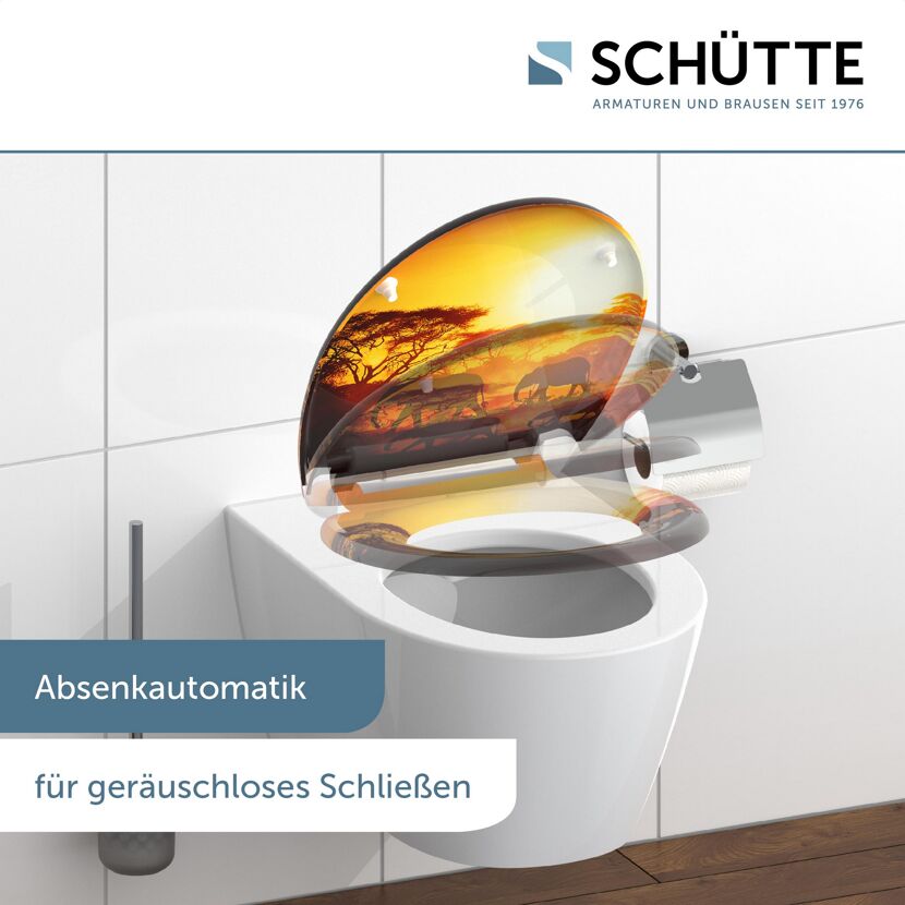 WC-Sitz mit Afrika-Motiv und Absenkautomatik