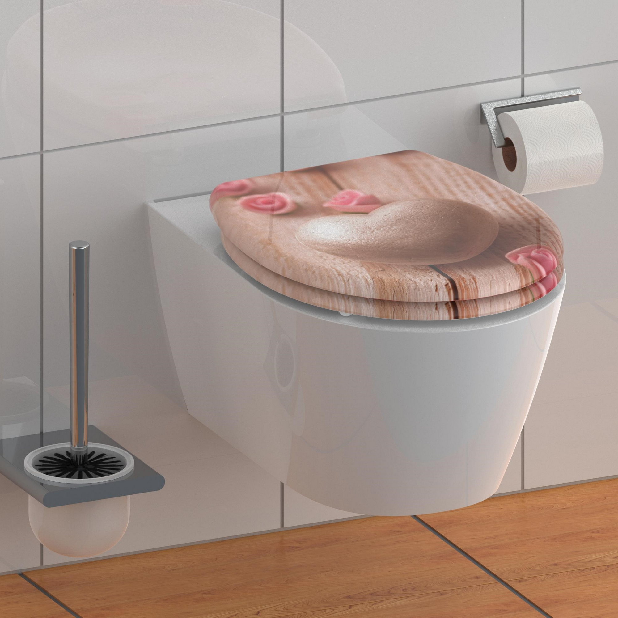 WC-Sitz 'Romantic' mit Absenkautomatik rosa 37,5 x 45 cm + product picture
