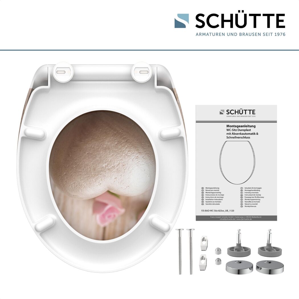 WC-Sitz Duroplast Farbe: Romantisch mit Befestigungsmaterial