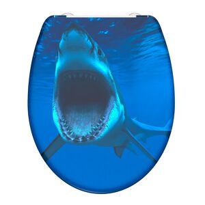 WC-Sitz 'Shark' mit Absenkautomatik blau 37,5 x 45 cm