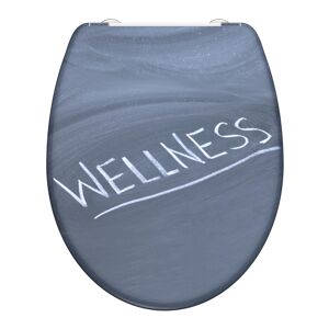 WC-Sitz 'Wellness' mit Absenkautomatik grau/weiß 37,5 x 45 cm
