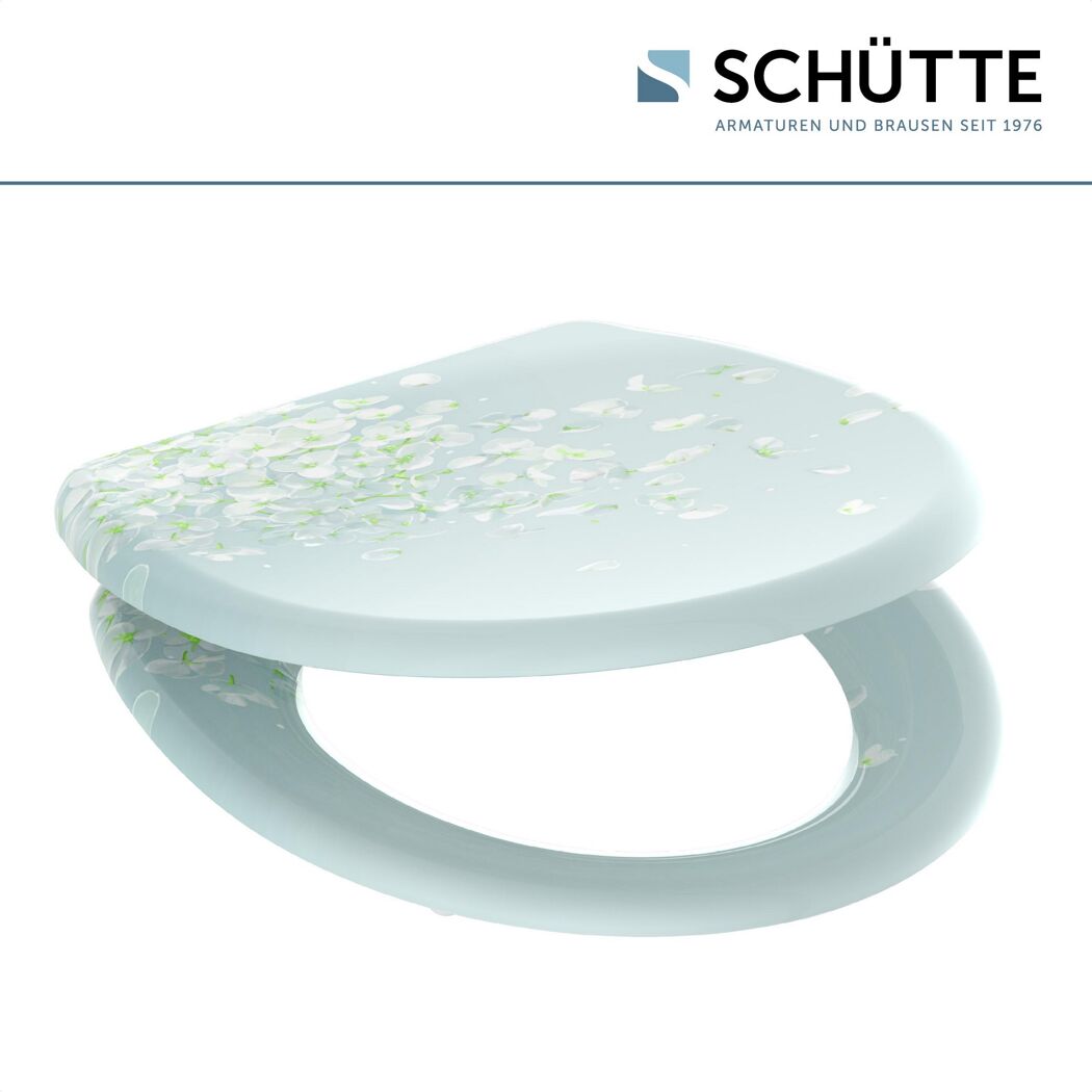 Heller WC-Sitz mit Blütenmuster