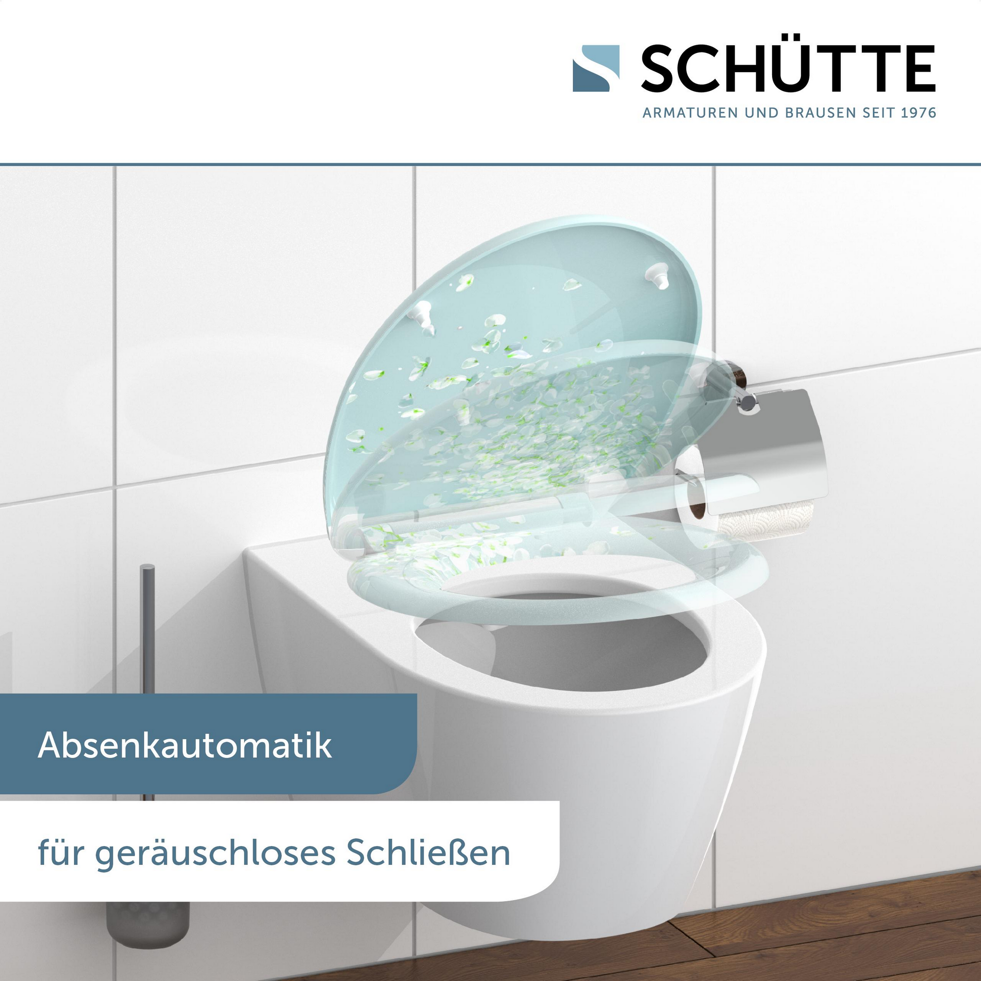WC-Sitz 'Flower in the Wind' mit Absenkautomatik blau/weiß 37,5 x 45 cm + product picture