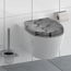 Verkleinertes Bild von WC-Sitz 'Grey Hexagons' mit Absenkautomatik grau 37,5 x 45 cm