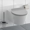 Hängendes WC, Toilettenpapier und Toilettenbürste