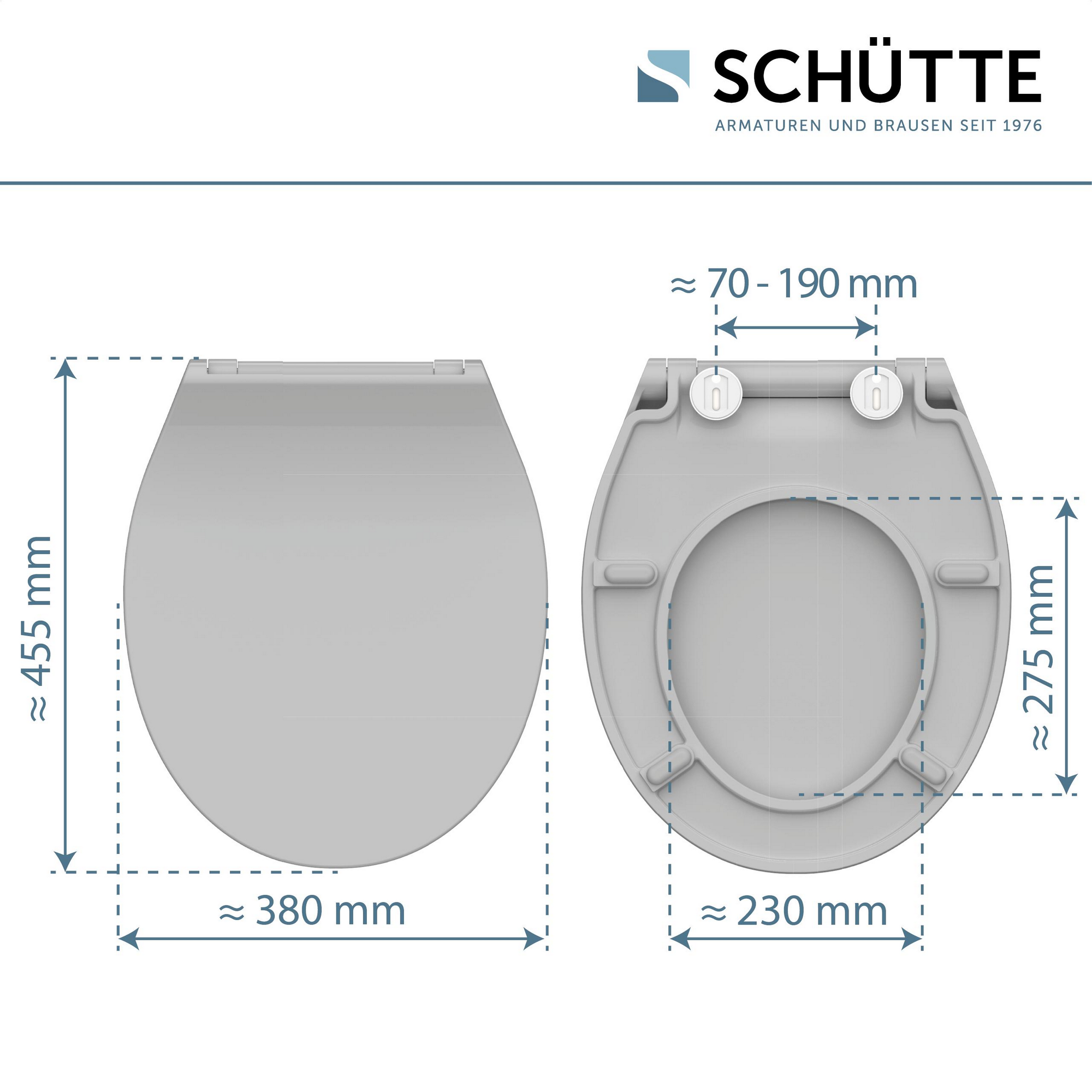 WC-Sitz 'Slim Grey' mit Absenkautomatik grau 37 x 44 cm + product picture
