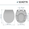 WC-Sitz, Draufsicht und Seitenansicht mit Maßen