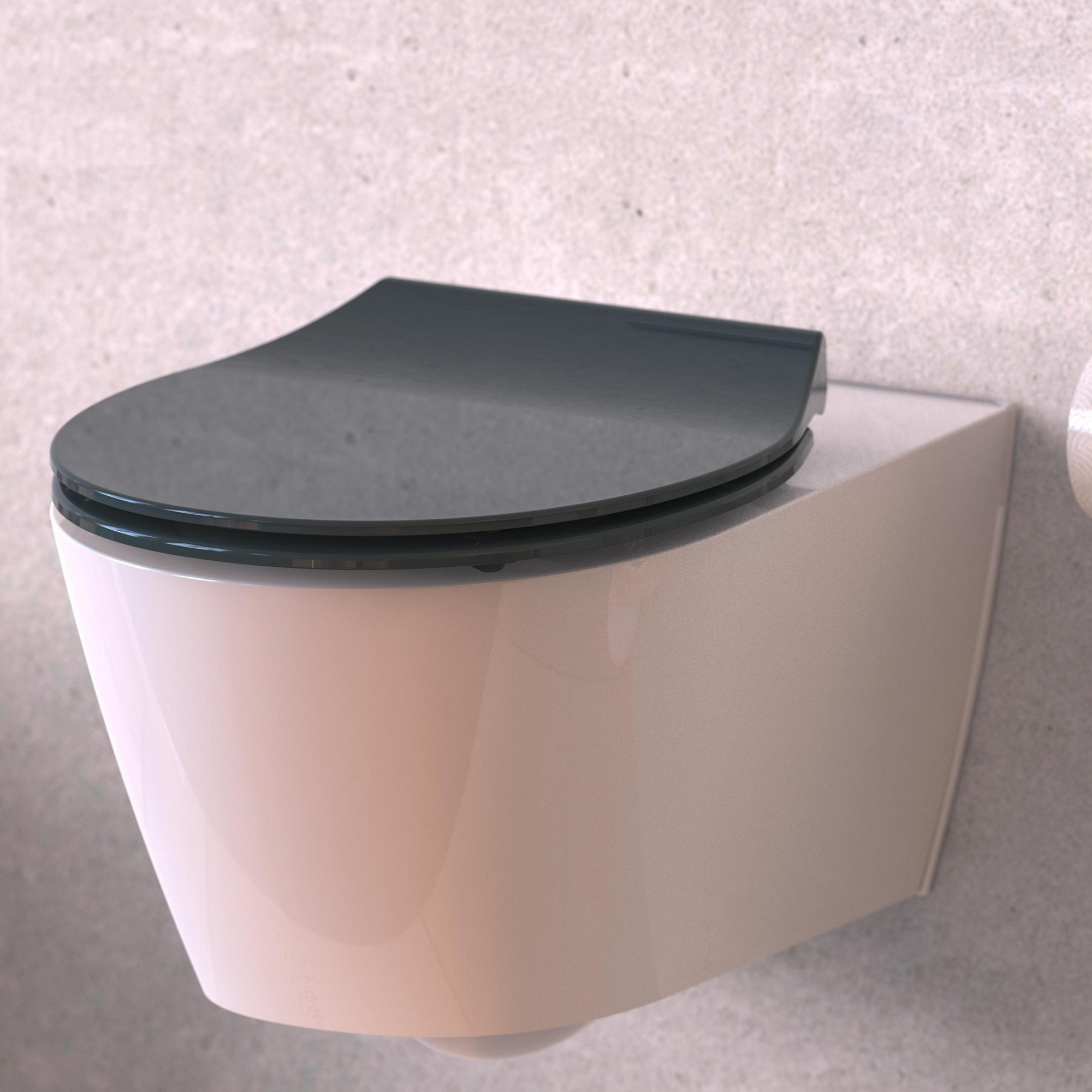 WC-Sitz 'Slim Anthrazit' mit Absenkautomatik anthrazit 37 x 44 cm + product picture