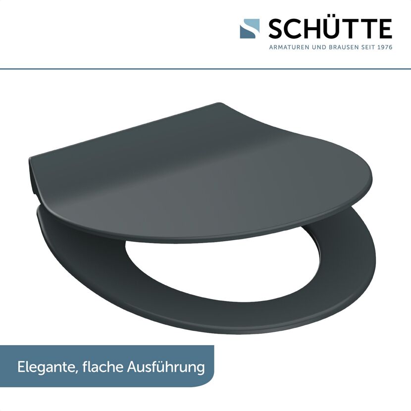 Anthrazitfarbener WC-Sitz Duroplast Slim