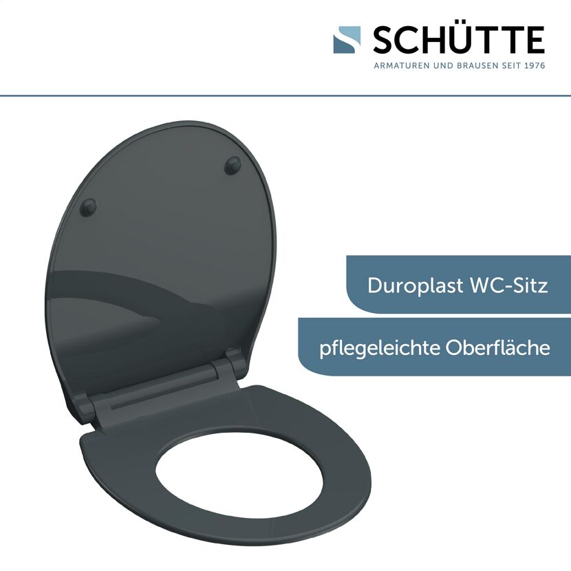 Anthrazitfarbener WC-Sitz Duroplast SLIM