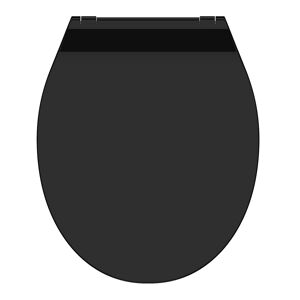 WC-Sitz 'Slim Black' mit Absenkautomatik schwarz 37 x 44 cm