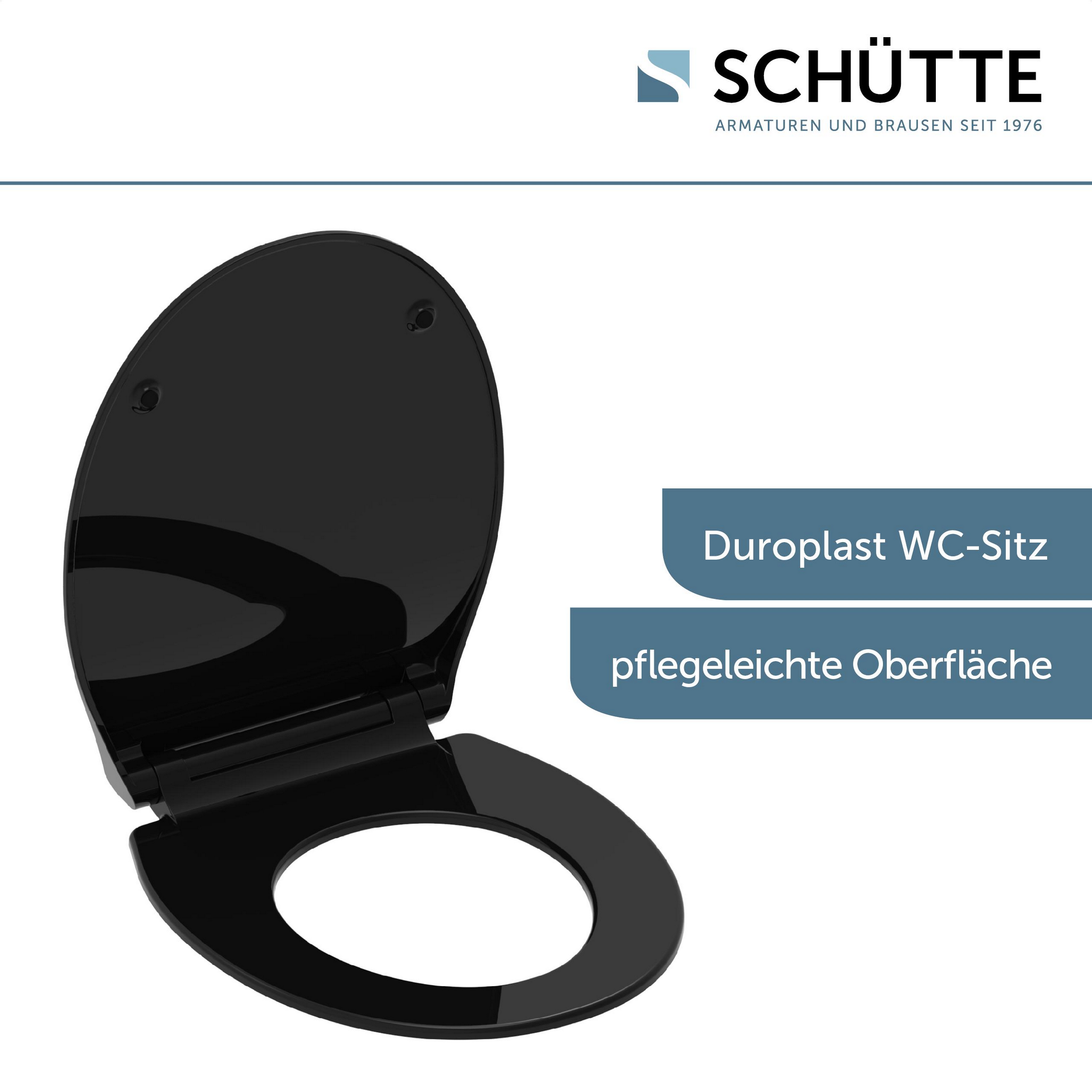 WC-Sitz 'Slim Black' mit Absenkautomatik schwarz 37 x 44 cm + product picture