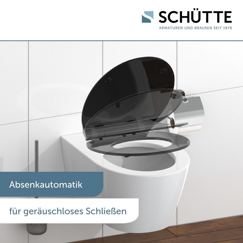 Schwarzer WC-Sitz Duroplast SLIM BLACK Absenkautomatik