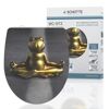 WC-Sitz mit goldenem meditierendem Frosch