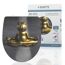WC-Sitz mit goldenem meditierendem Frosch