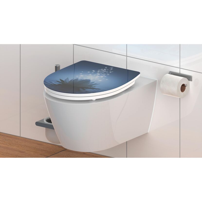 WC-Sitz mit Seerosenmotiv