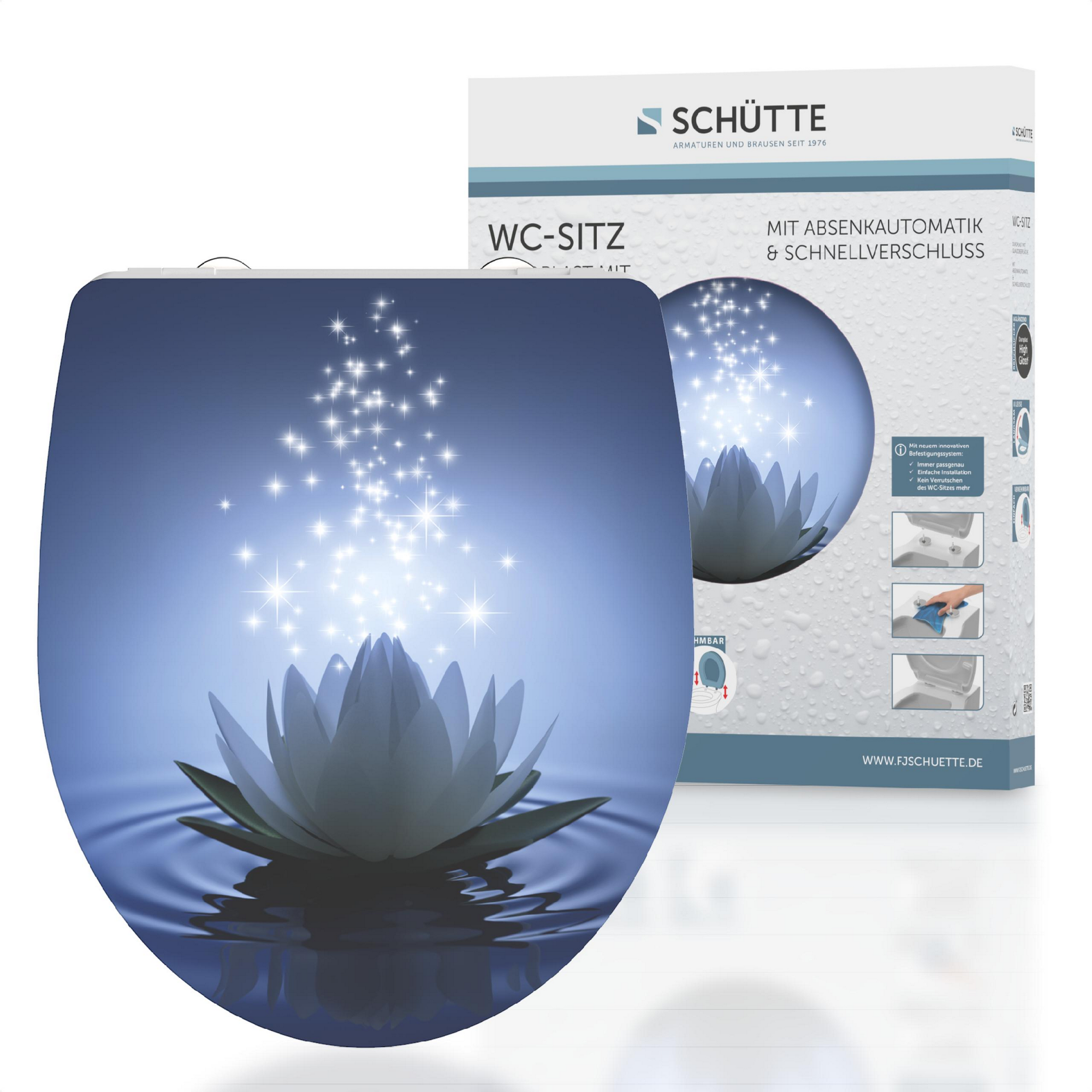WC-Sitz 'Water Lily HG' mit Absenkautomatik blau 37,5 x 45 cm + product picture
