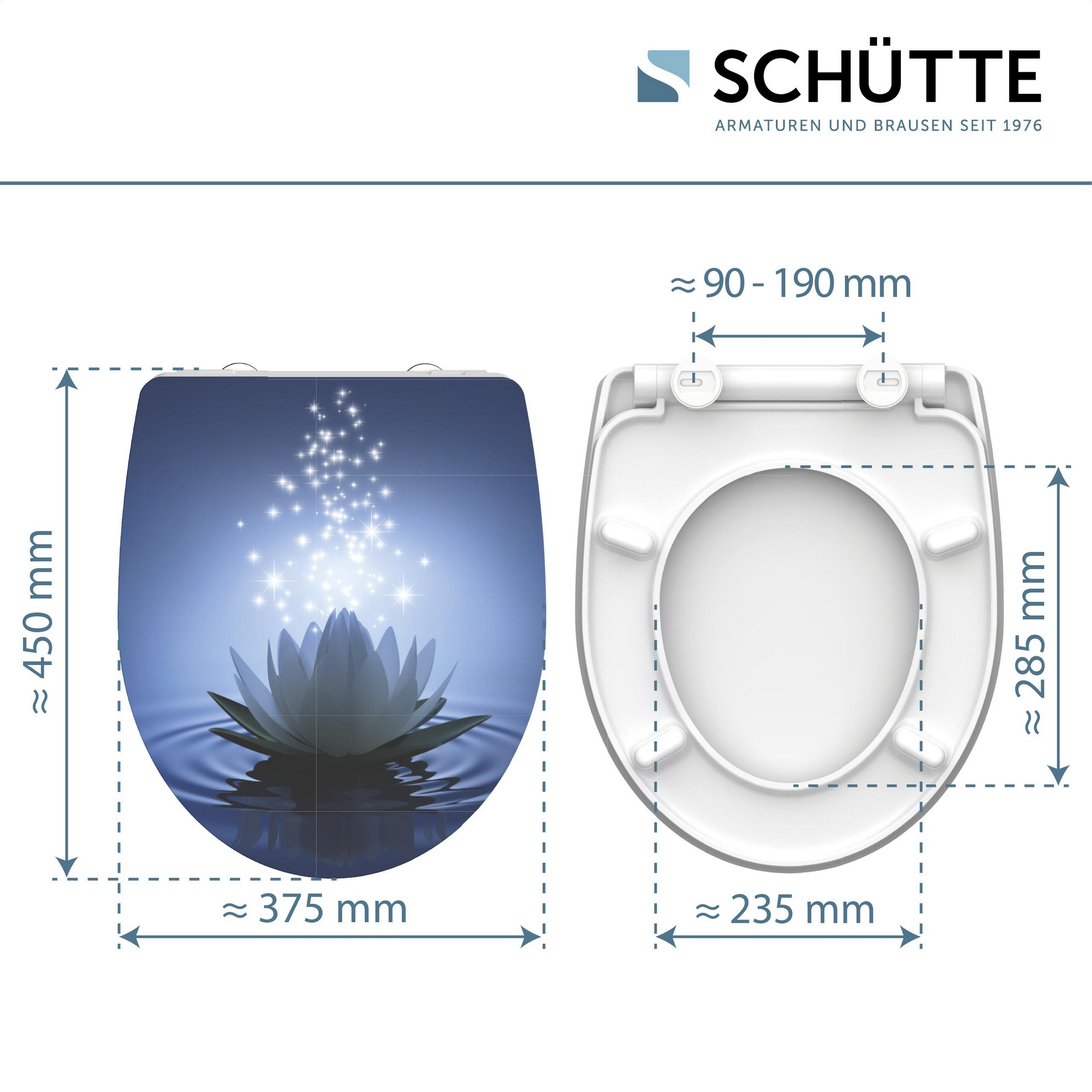 WC-Sitz 'Water Lily HG' mit Absenkautomatik blau 37,5 x 45 cm + product picture